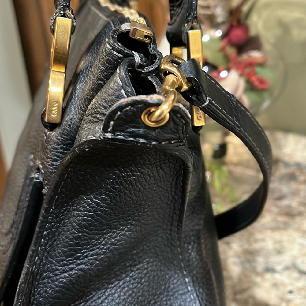 Chloe EUC Marcie Medium Double Carry Satchel Bag in Grained Leather with COA - Picture 9 of 16